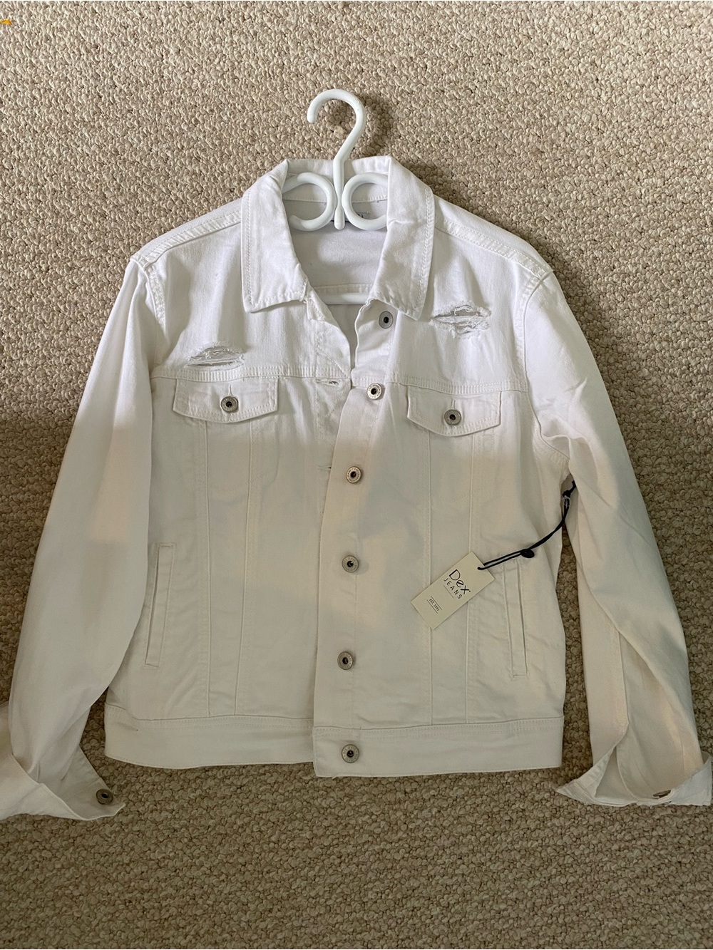 Dex White Women's Denim Jacket with Button Front